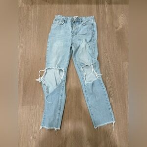 BDG Light Blue Distressed Straight Leg Jeans